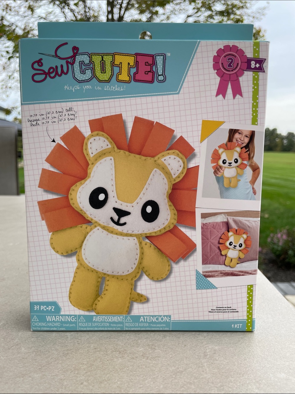 NWT America Crafts Kids Lion Plush Sewing Kit - Yellow & Orange - 10.75”